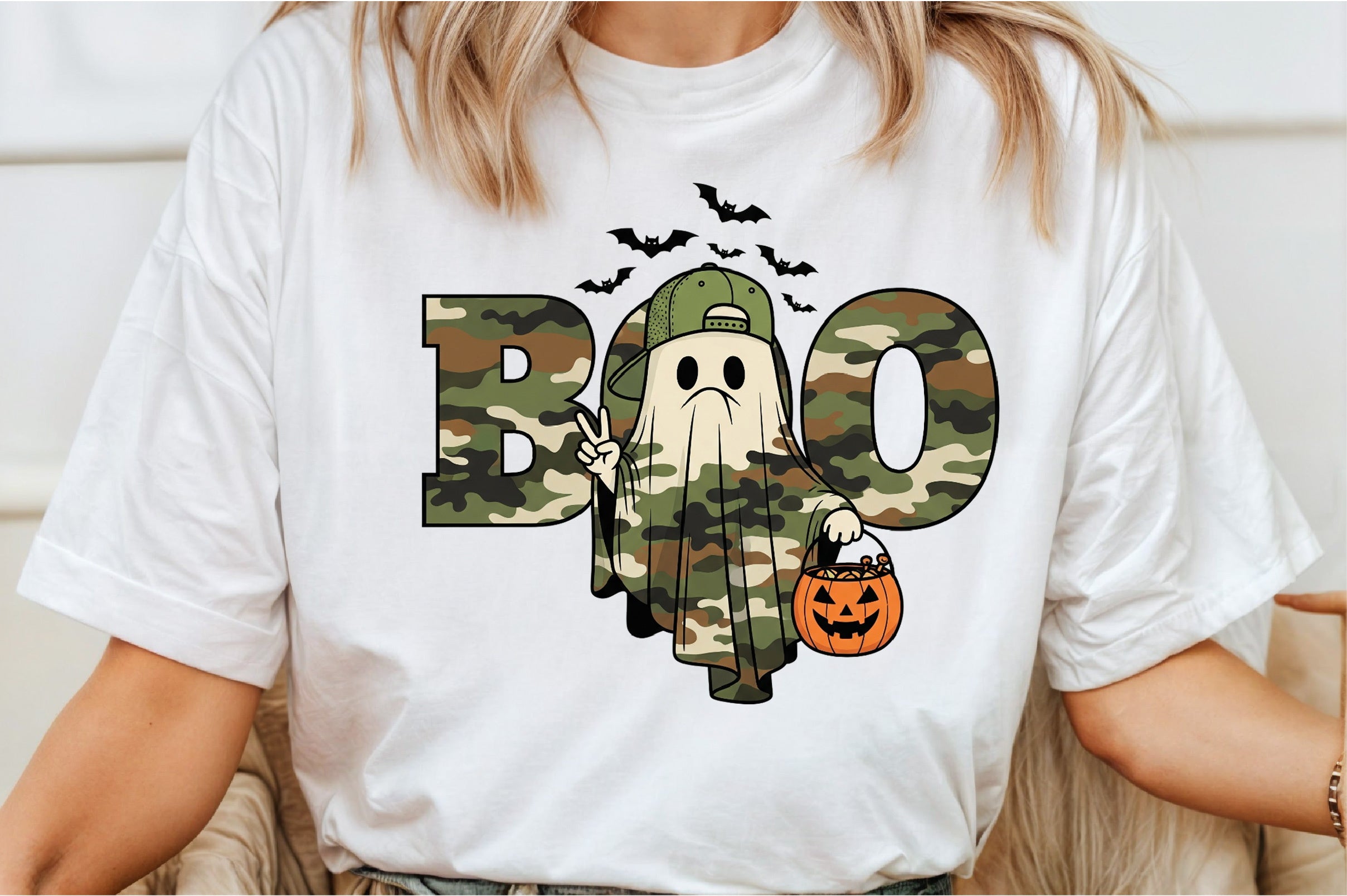 Camo Boo Halloween Clipart Bundle