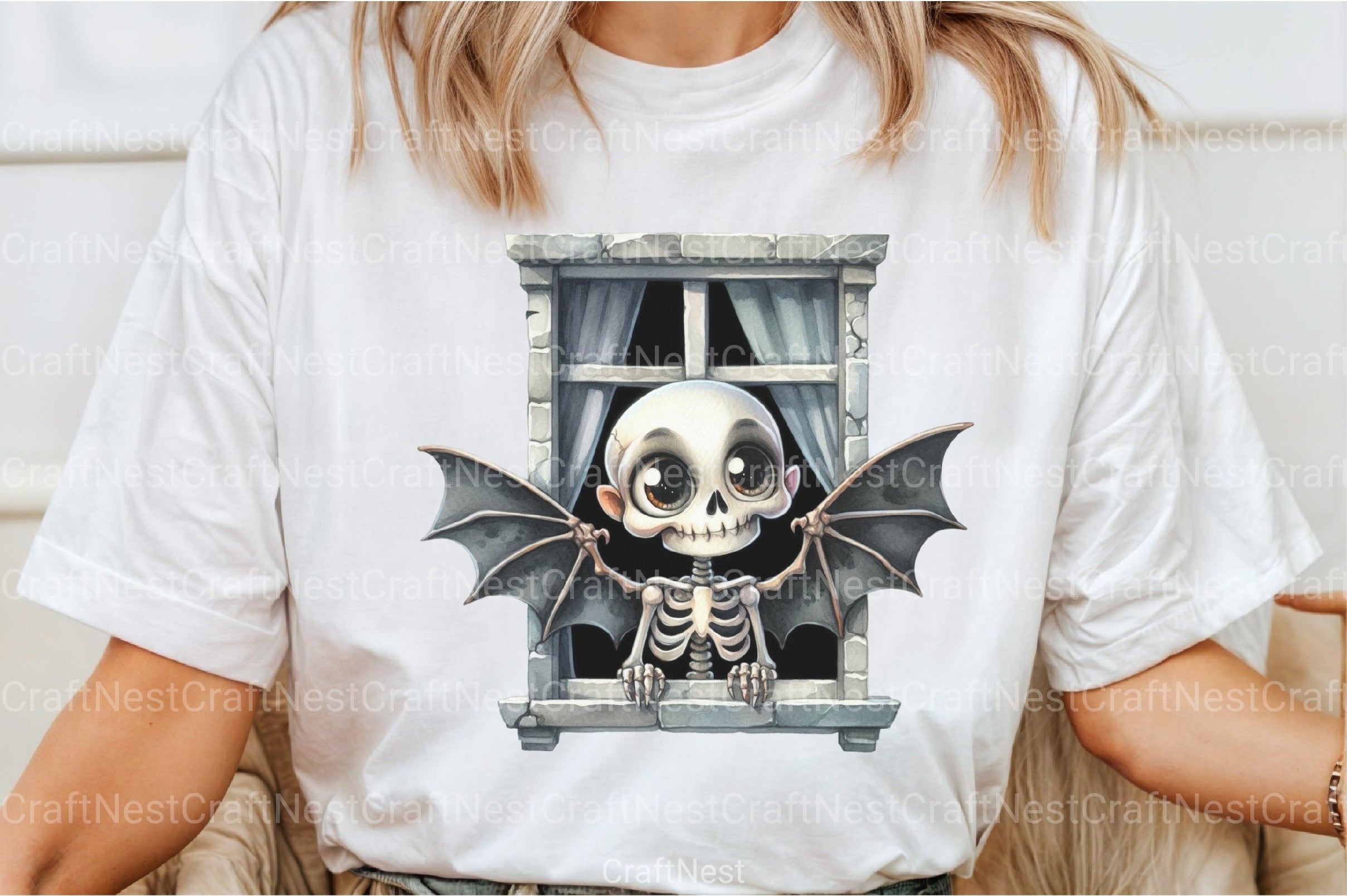 Funny Skeleton Peeking Clipart Bundle 5 - CraftNest - Digital Crafting and Art