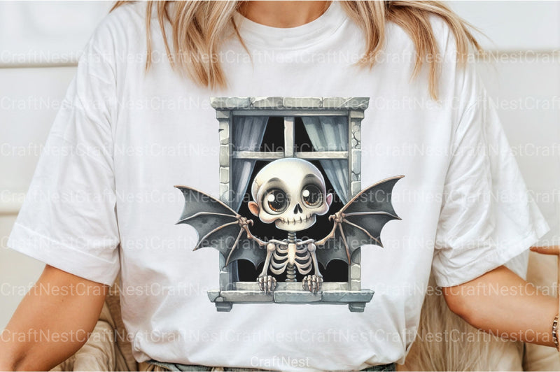 Funny Skeleton Peeking Clipart Bundle 5 - CraftNest - Digital Crafting and Art