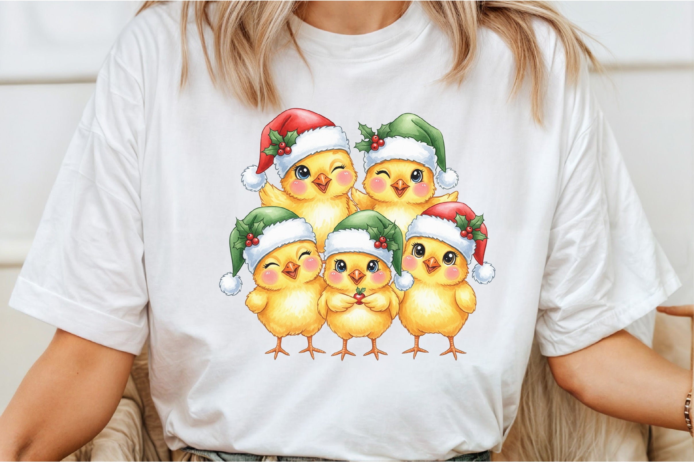 Funny Christmas Chicken Clipart Bundle