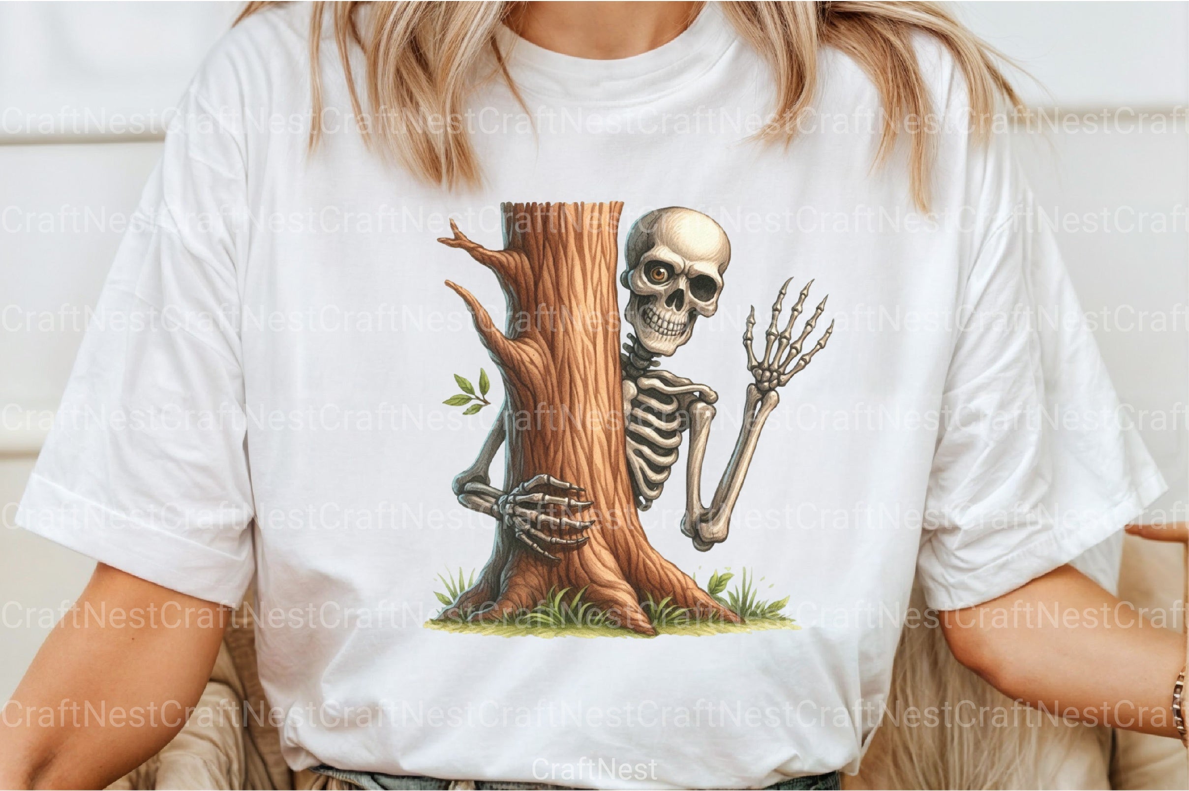 Funny Skeleton Peeking Clipart Bundle 11 - CraftNest - Digital Crafting and Art