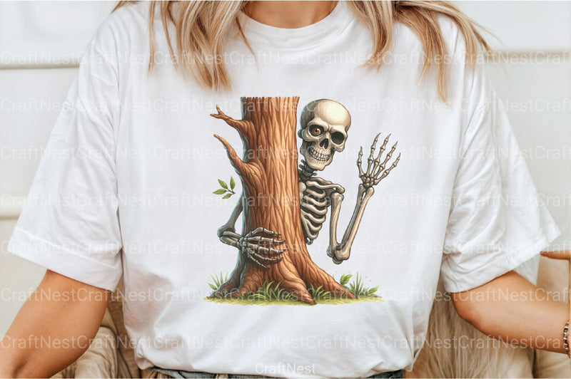 Funny Skeleton Peeking Clipart Bundle 11 - CraftNest - Digital Crafting and Art