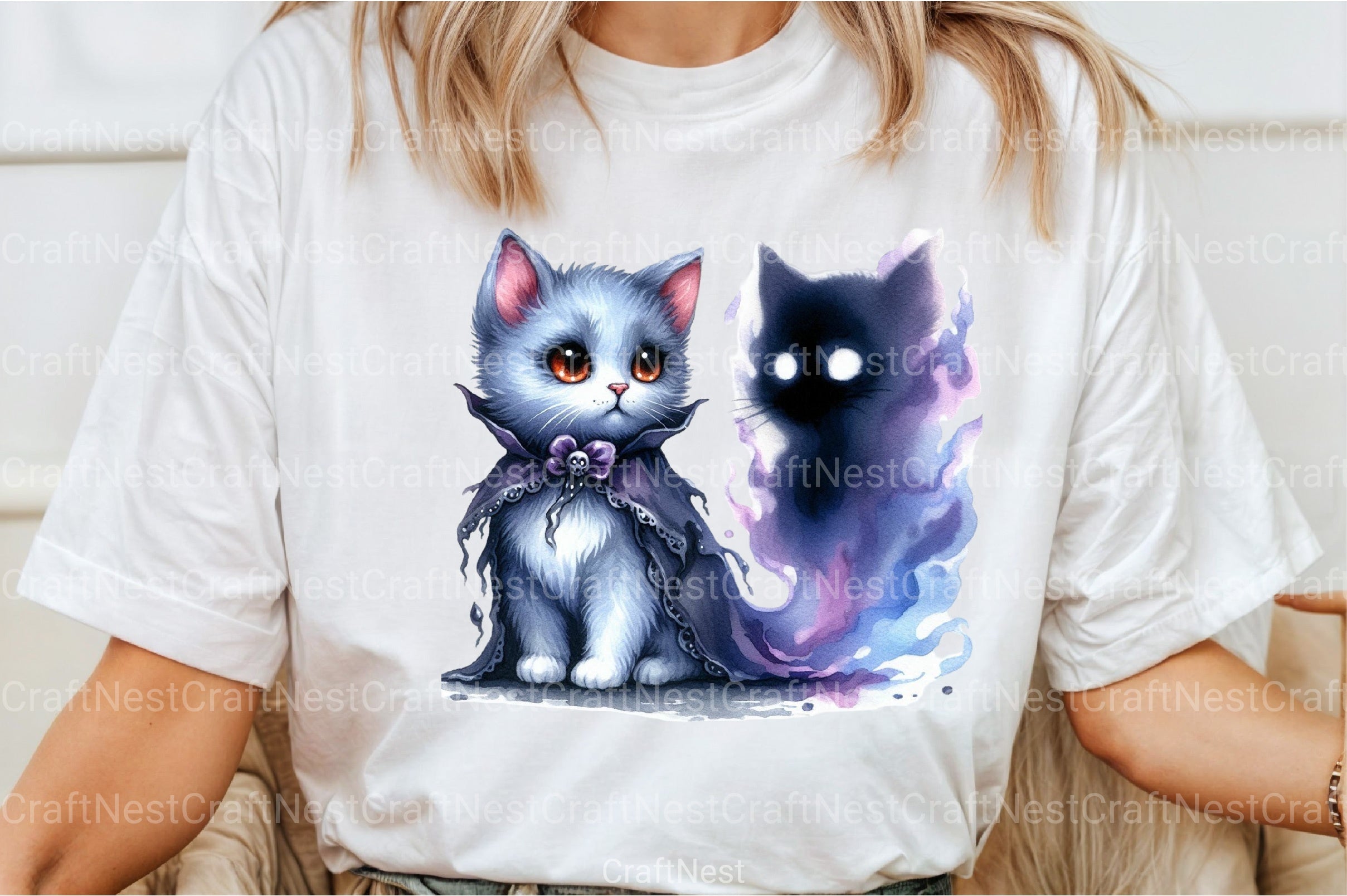 Halloween Cat & Smoky Ghost Clipart Bundle - CraftNest - Digital Crafting and Art