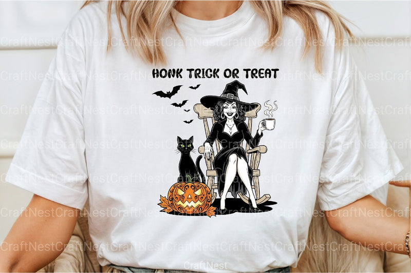 Vintage Halloween Witch & Cat Clipart Bundle - CraftNest - Digital Crafting and Art