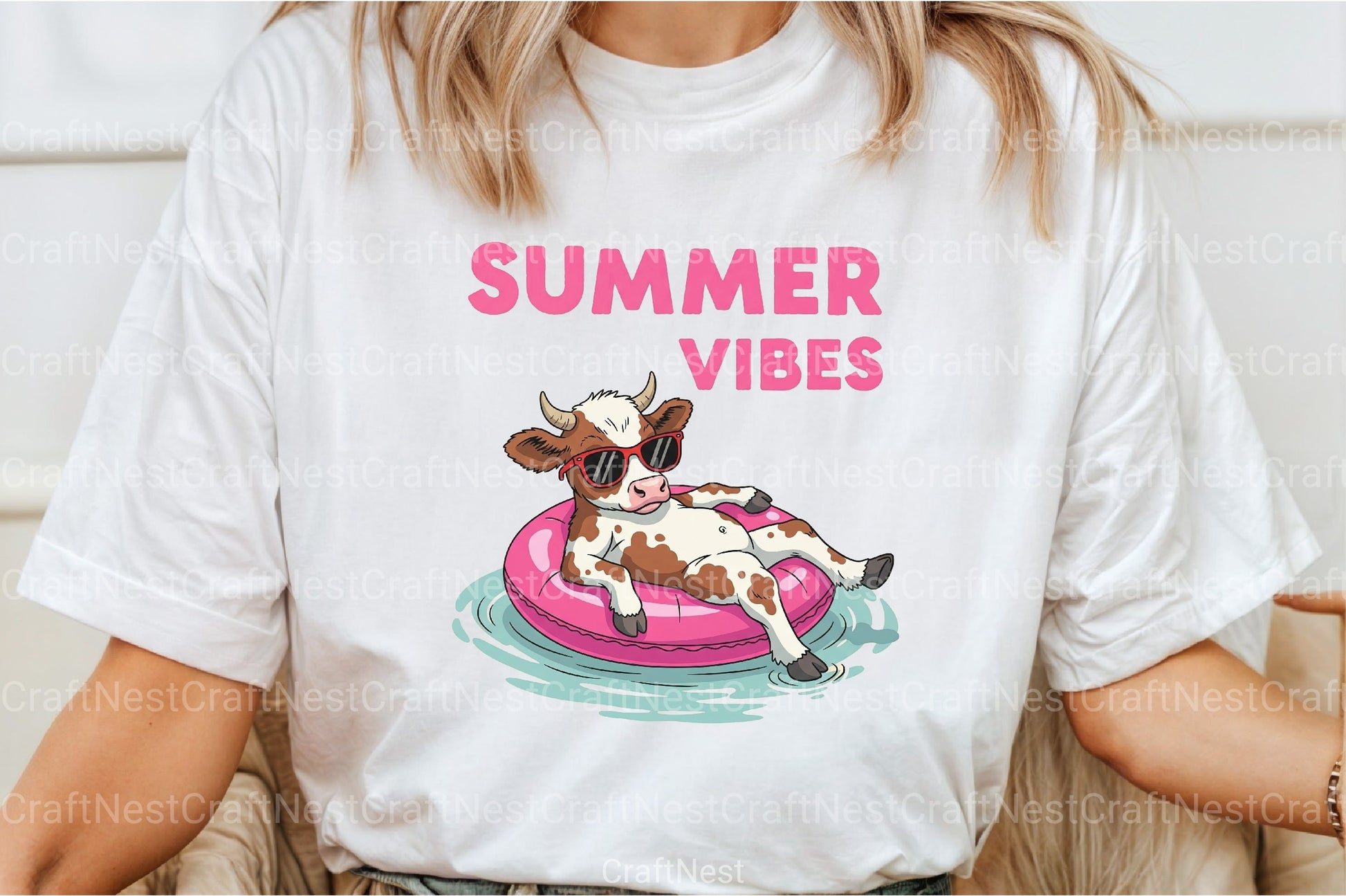 Summer Vibes Highland Cow Clipart Bundle - CraftNest - Digital Crafting and Art