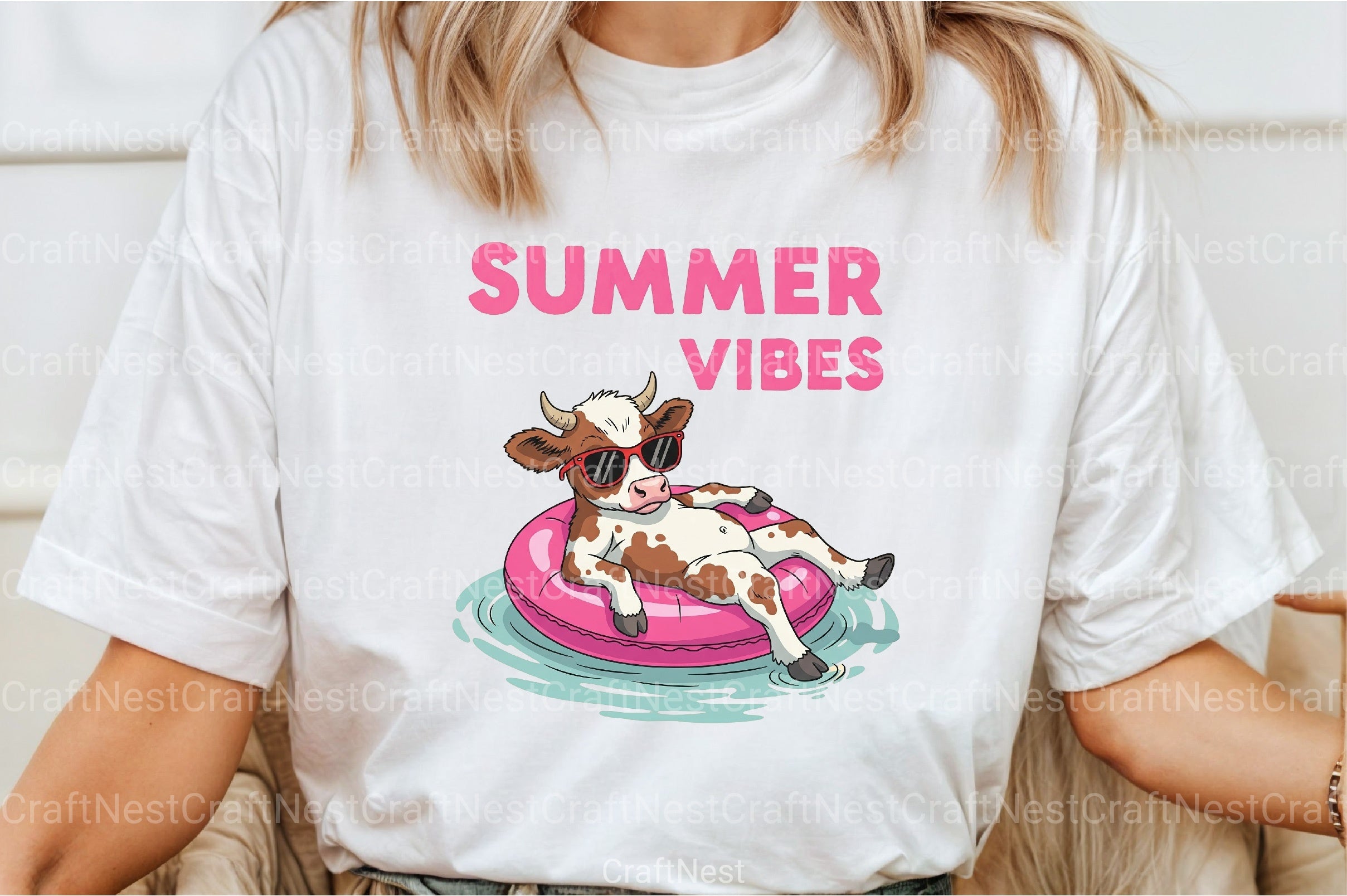 Summer Vibes Highland Cow Clipart Bundle - CraftNest - Digital Crafting and Art