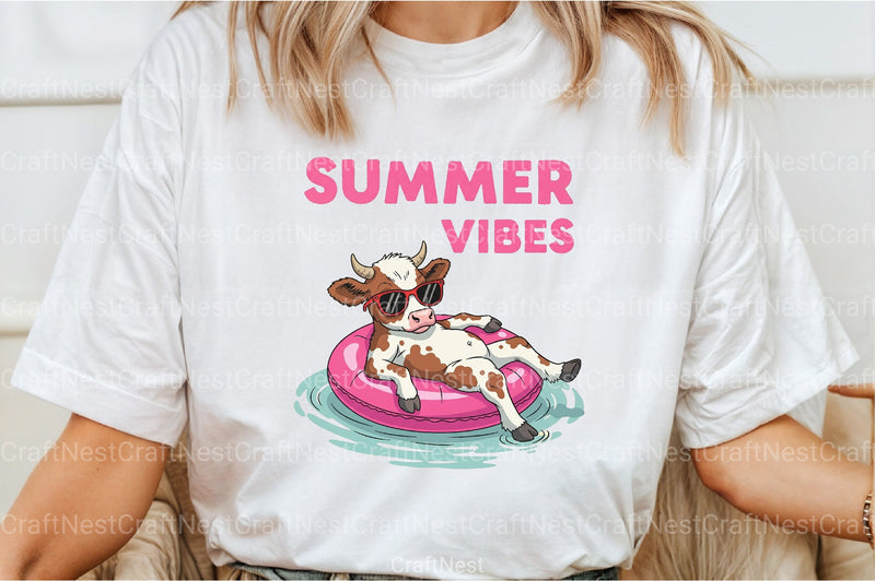 Summer Vibes Highland Cow Clipart Bundle - CraftNest - Digital Crafting and Art