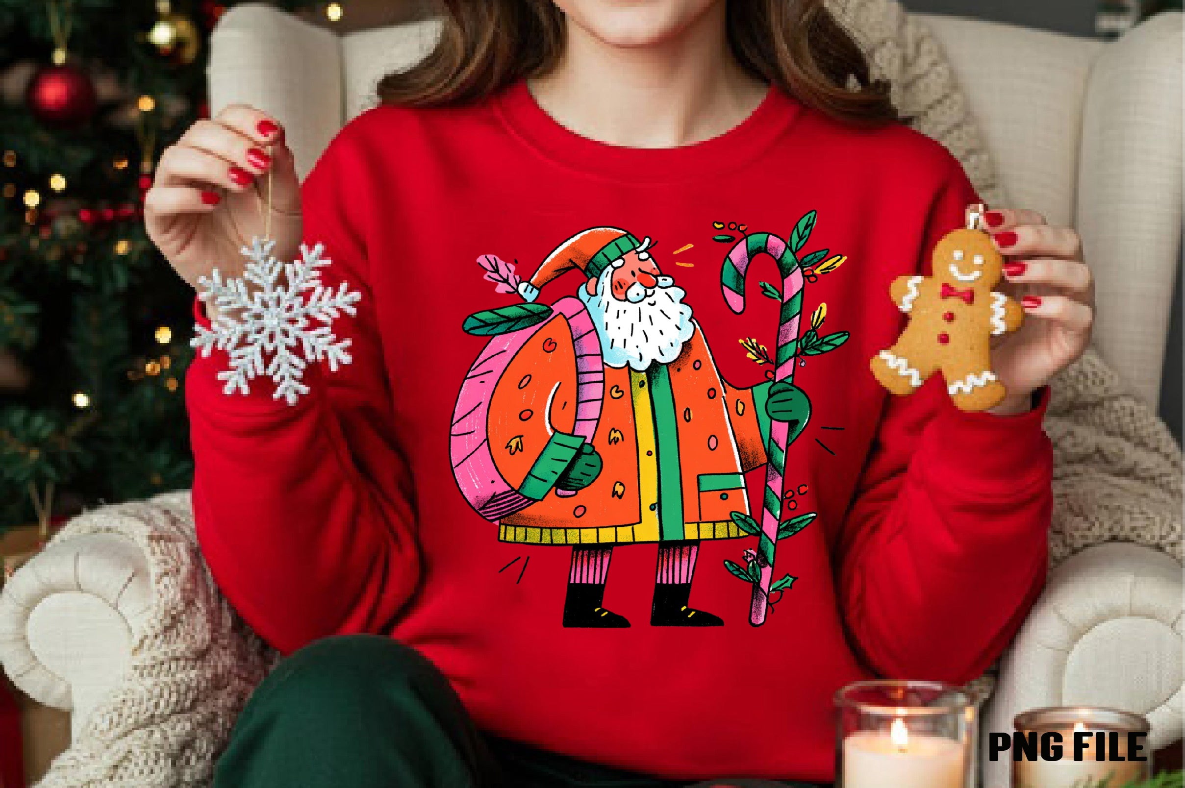 Retro Funny Christmas Santa Clipart Bundle