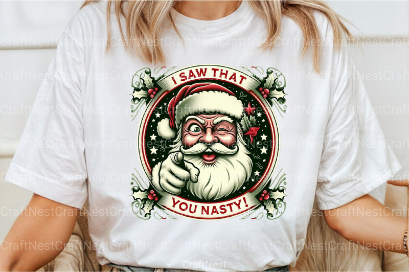 Vintage Christmas Santa "I Saw That" Clipart Bundle - CraftNest - Digital Crafting and Art