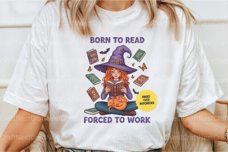 Witchy Clipart Bundle: Born to Read, Forced to Work - CraftNest - Digital Crafting and Art
