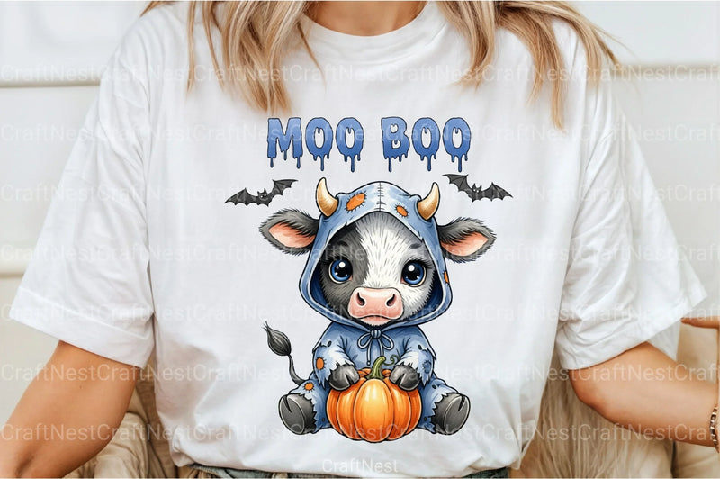 Moo Boo Halloween Cow Clipart Bundle - CraftNest - Digital Crafting and Art