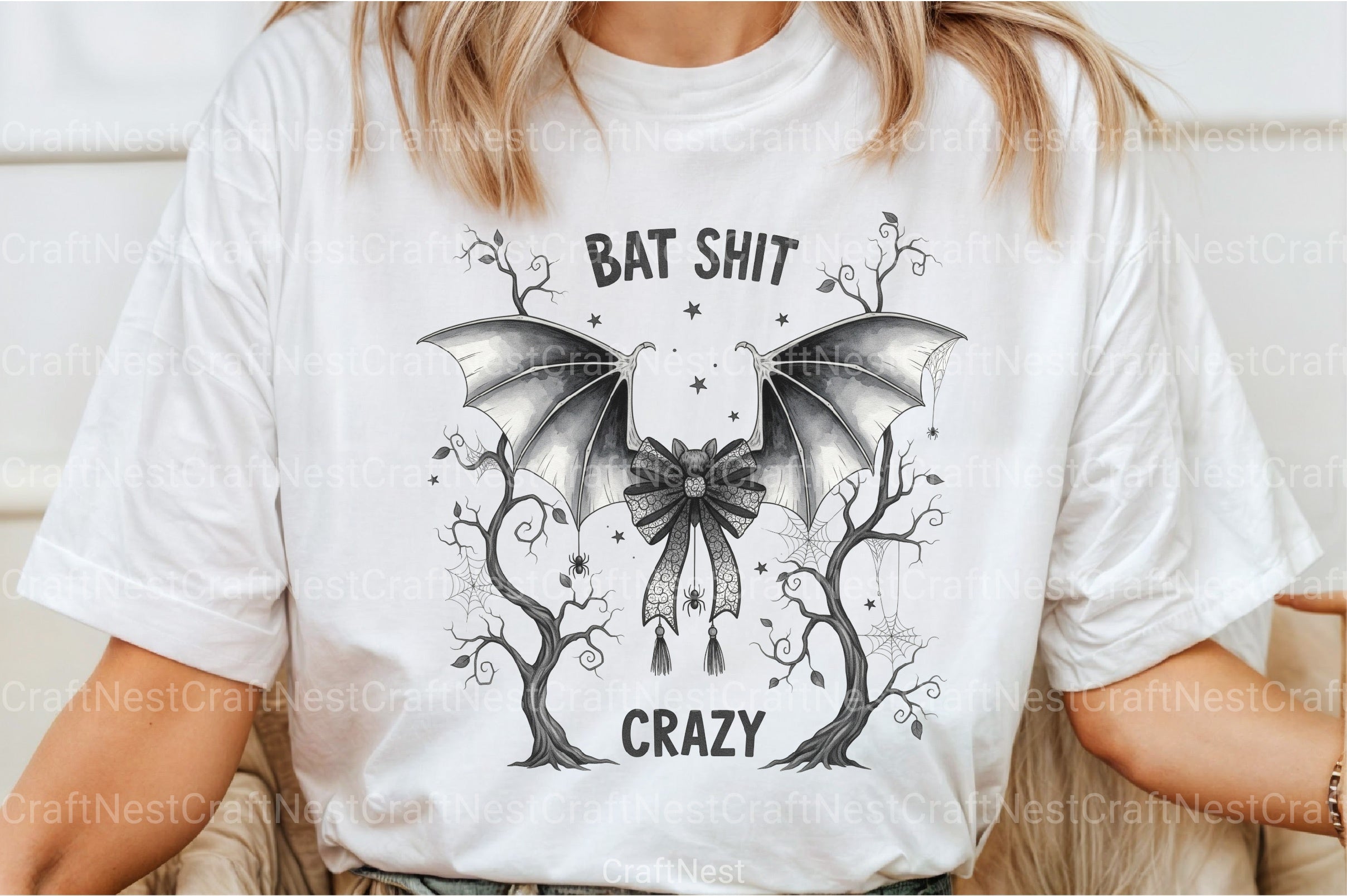 Bat Bow Crazy: Funny Halloween Clipart Bundle - CraftNest - Digital Crafting and Art
