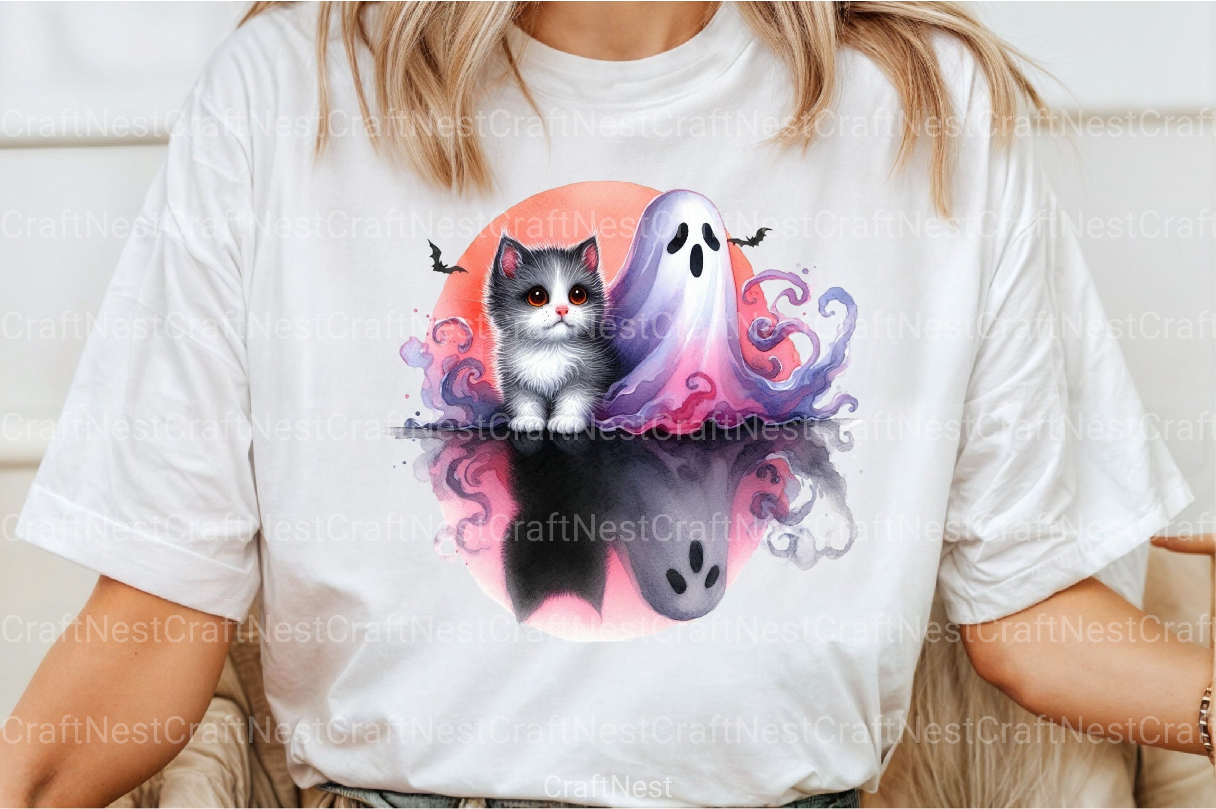 Halloween Cat & Smoky Ghost Clipart Bundle 2 - CraftNest - Digital Crafting and Art