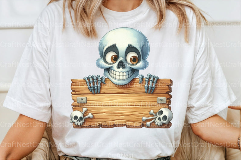 Funny Skeleton Peeking Clipart Bundle 67 - CraftNest - Digital Crafting and Art