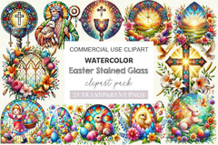 Easter Stained Glass Clipart Bundle - CraftNest - Digital Crafting and Art