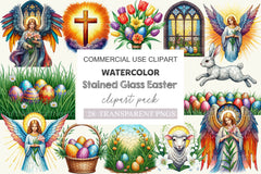 Stained Glass Easter Clipart Bundle - CraftNest - Digital Crafting and Art