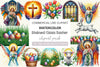 Stained Glass Easter Clipart Bundle