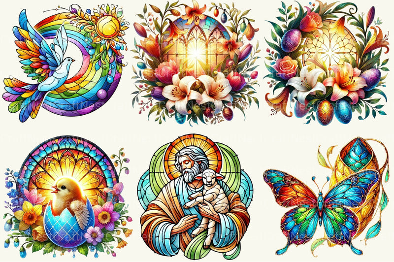 Easter Stained Glass Clipart Bundle - CraftNest - Digital Crafting and Art