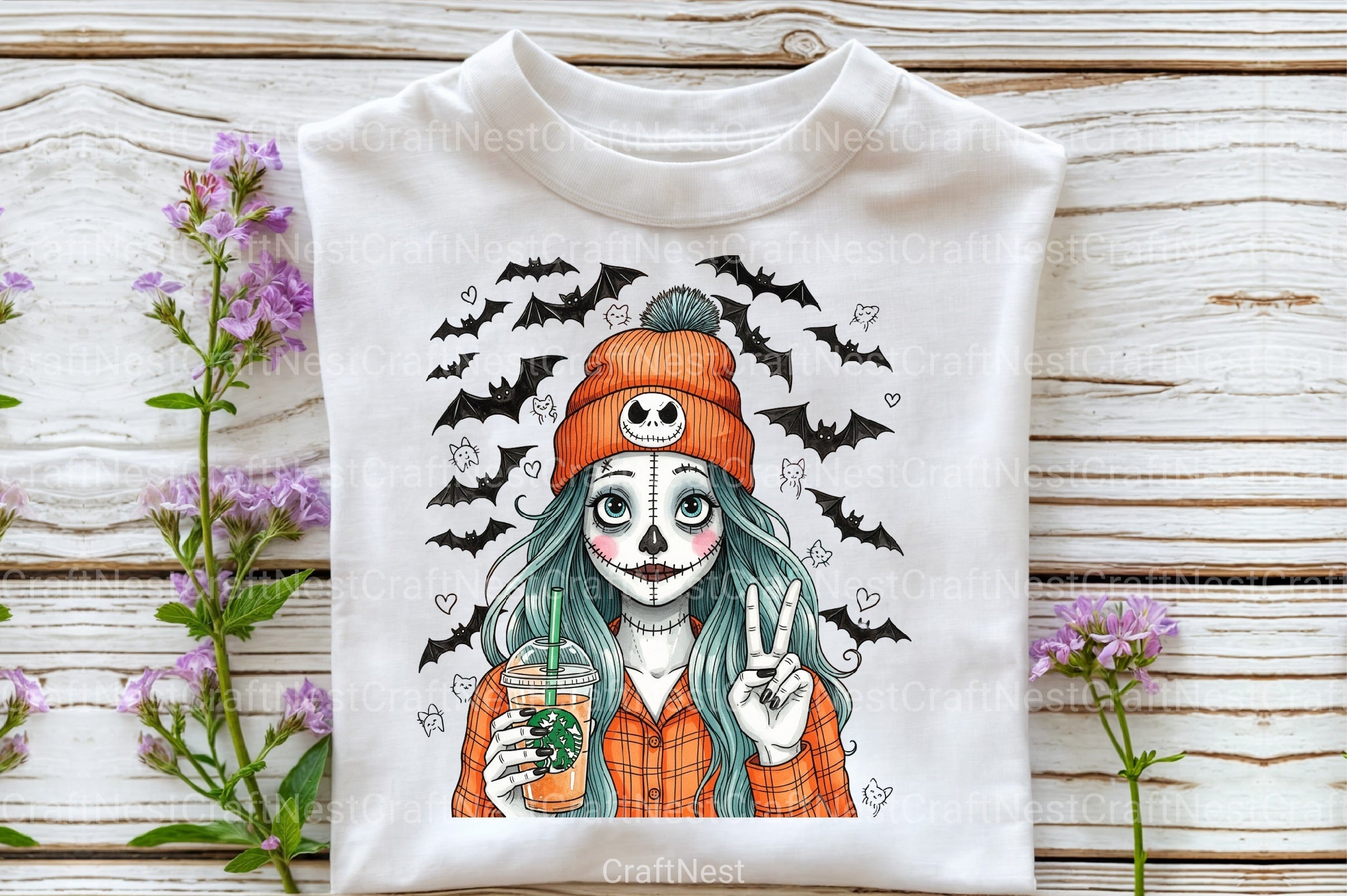 Cute Bougie Skeleton Girl Clipart Bundle - CraftNest - Digital Crafting and Art