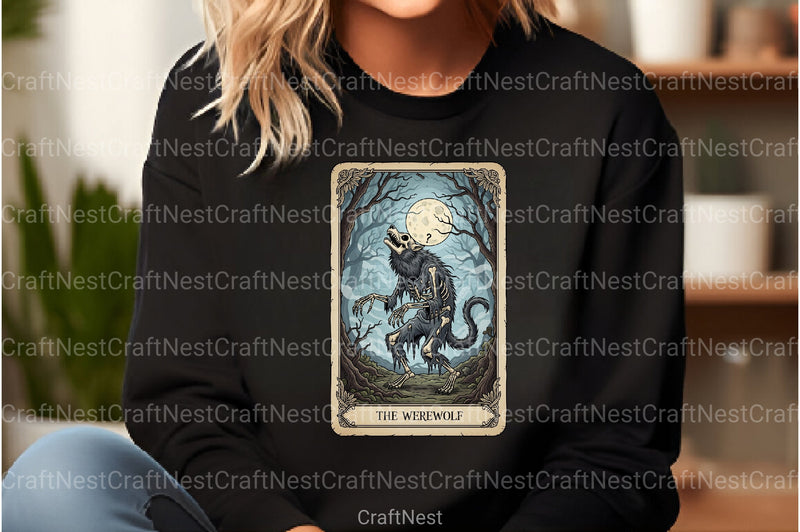 Werewolf Halloween Tarot Card Clipart Bundle - CraftNest - Digital Crafting and Art