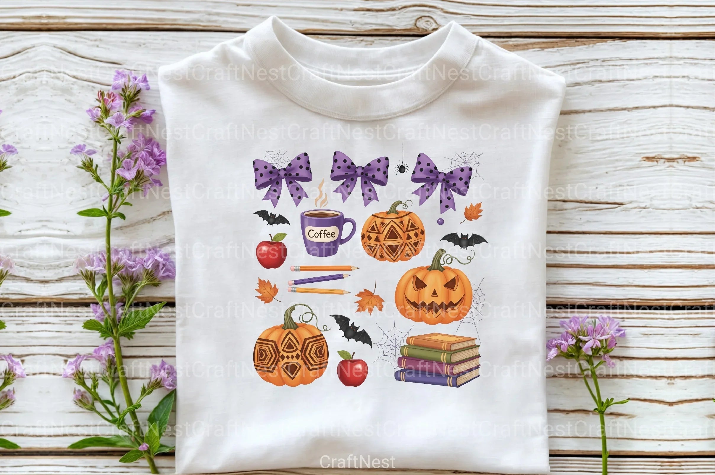 Cute Halloween Spooky Teacher Clipart Bundle - CraftNest - Digital Crafting and Art