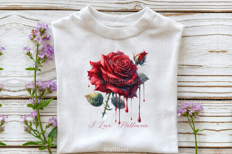 I Love Halloween Roses Clipart Bundle 07 - CraftNest - Digital Crafting and Art