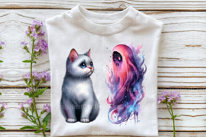 Halloween Cat & Ghost Clipart Bundle - CraftNest - Digital Crafting and Art