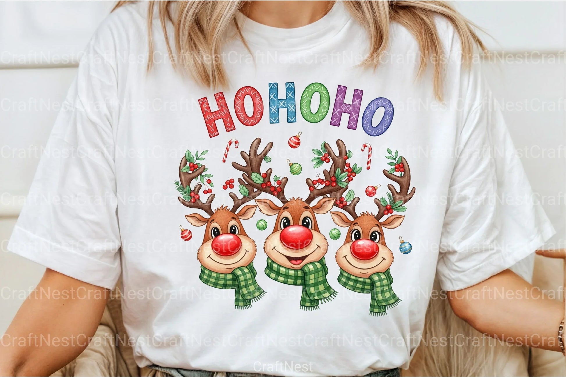 Ho Ho Deer Reindeer Christmas Clipart Bundle - CraftNest - Digital Crafting and Art