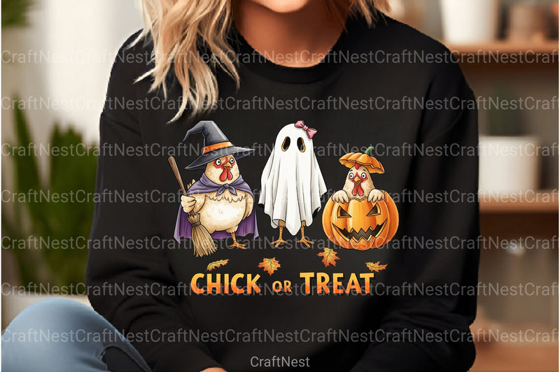 Chick or Treat Retro Halloween Clipart Bundle - CraftNest - Digital Crafting and Art