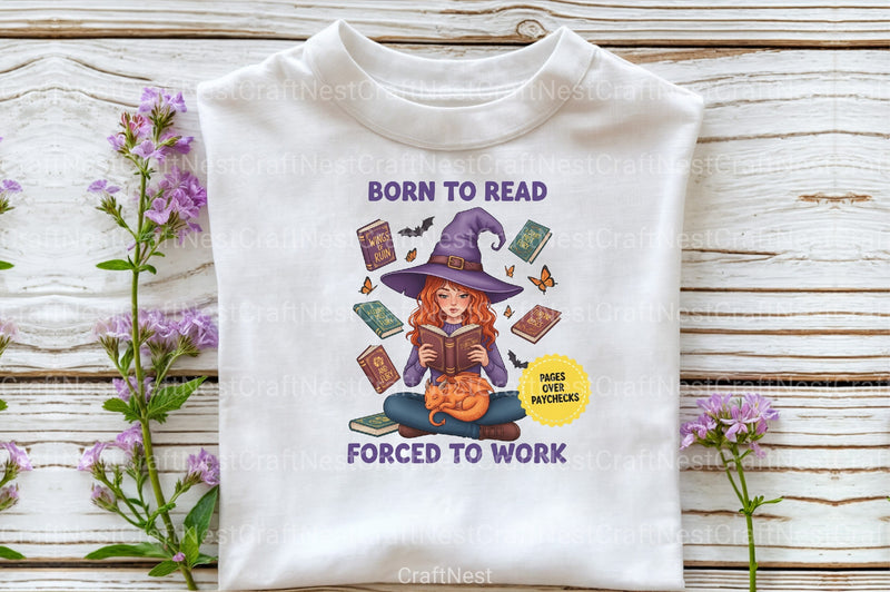 Witchy Clipart Bundle: Born to Read, Forced to Work - CraftNest - Digital Crafting and Art
