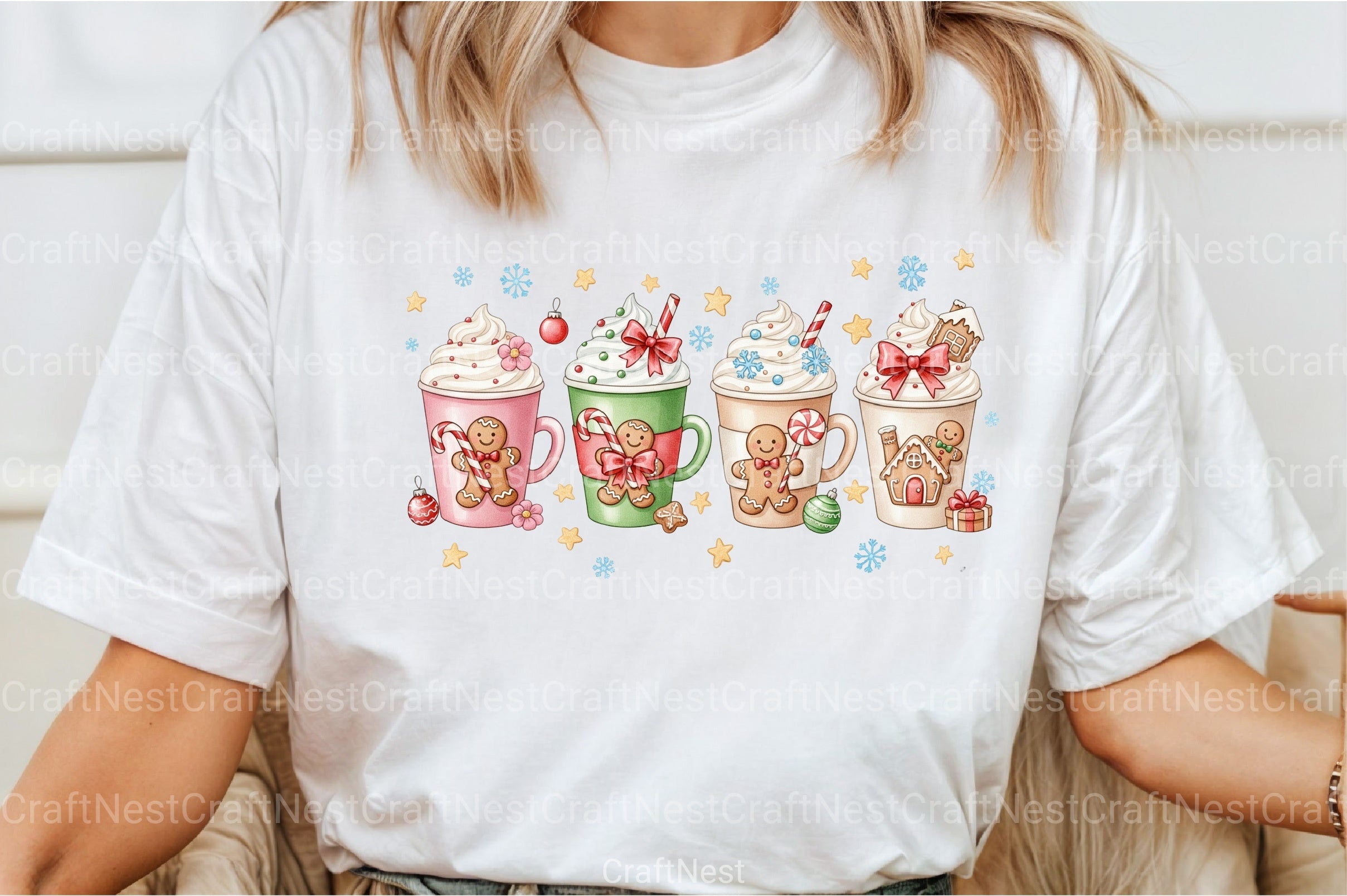 Pink Gingerbread Coffee Christmas Clipart Bundle - CraftNest - Digital Crafting and Art