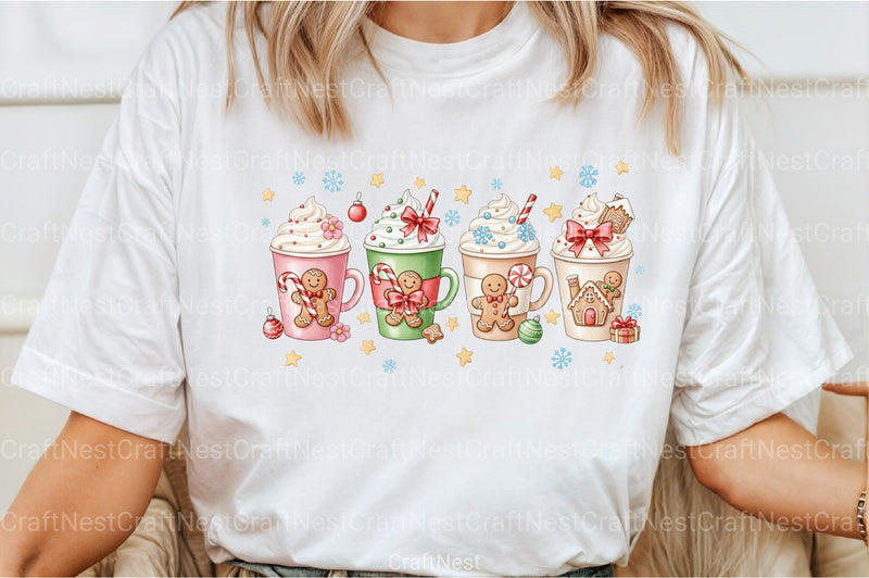 Pink Gingerbread Coffee Christmas Clipart Bundle - CraftNest - Digital Crafting and Art