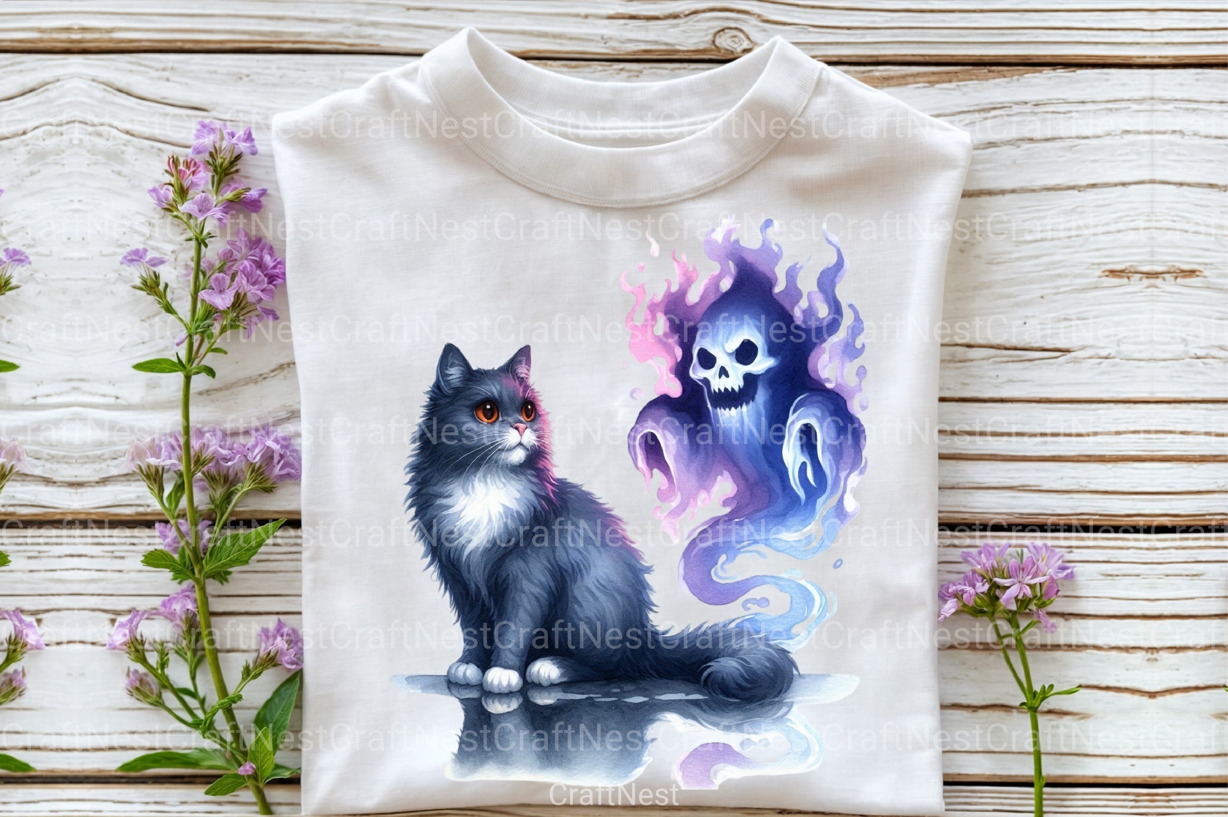 Halloween Cat & Smoky Ghost Clipart Bundle 3 - CraftNest - Digital Crafting and Art