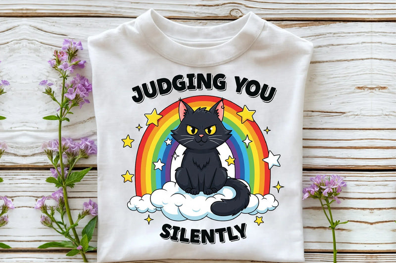Judging You Silently: Funny Cat Clipart Bundle - CraftNest - Digital Crafting and Art