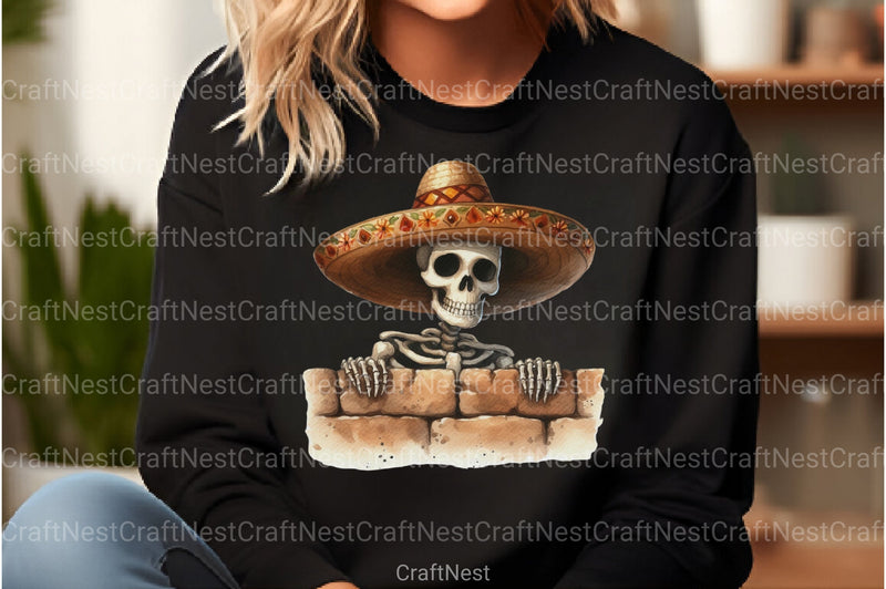 Funny Skeleton Peeking Clipart Bundle 12 - CraftNest - Digital Crafting and Art