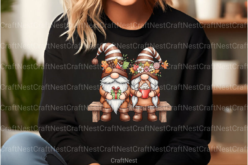 Chocolate Couple Gnomes Clipart Bundle - CraftNest - Digital Crafting and Art