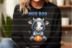 Moo Boo Halloween Cow Clipart Bundle - CraftNest - Digital Crafting and Art