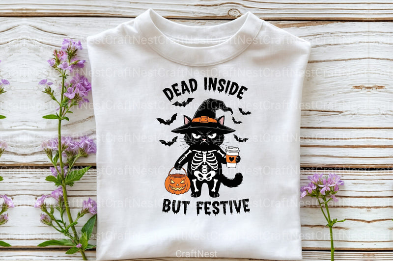 Sarcastic Halloween Cat Dead Inside Clipart Bundle - CraftNest - Digital Crafting and Art