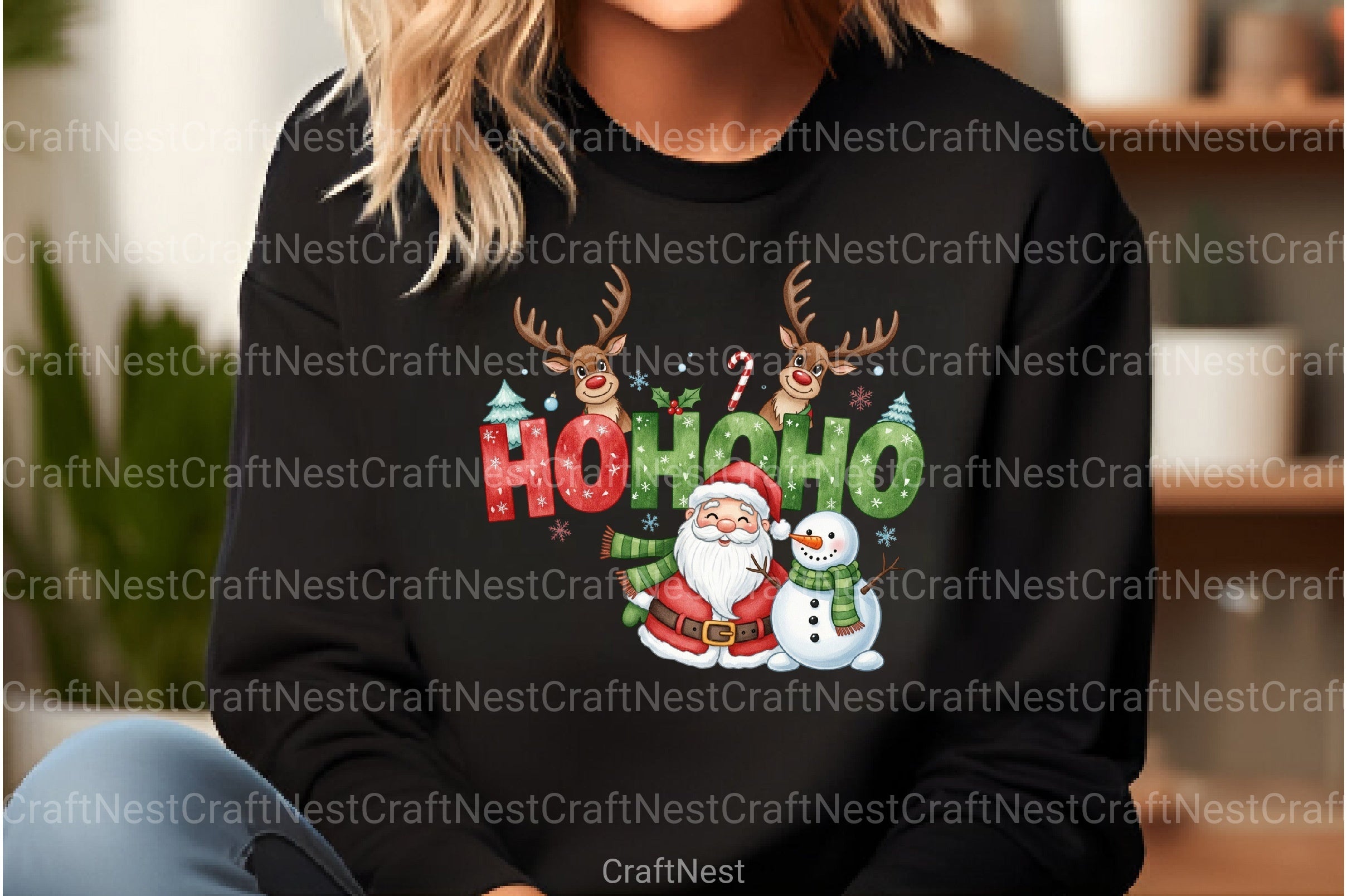 Funny Christmas Santa Reindeer Clipart Bundle 1 - CraftNest - Digital Crafting and Art