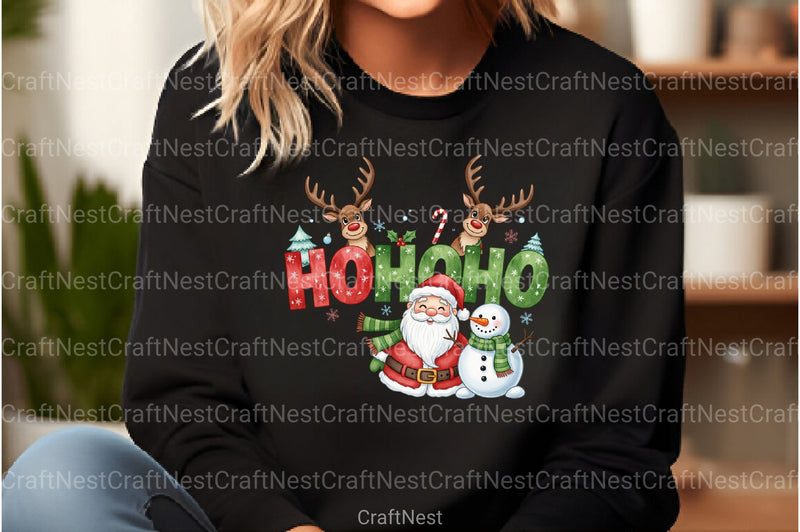 Funny Christmas Santa Reindeer Clipart Bundle 1 - CraftNest - Digital Crafting and Art