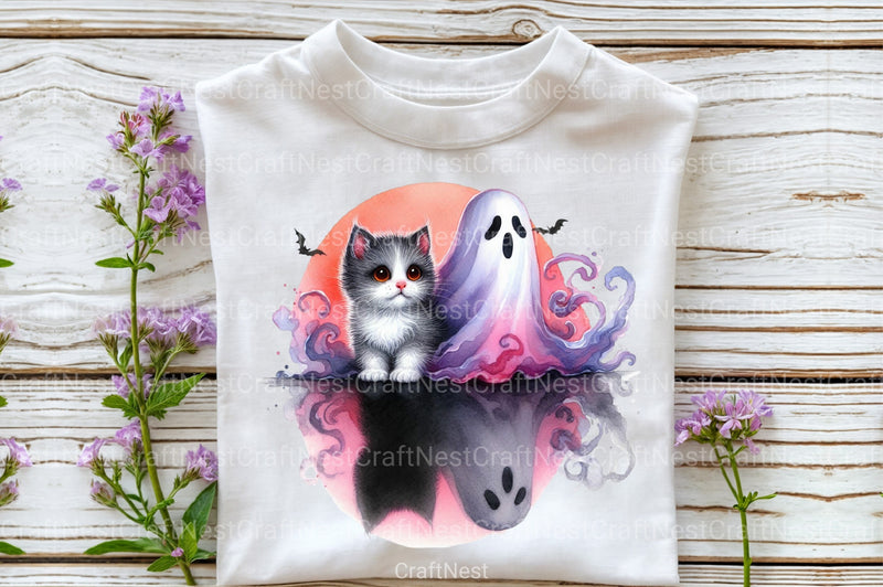 Halloween Cat & Smoky Ghost Clipart Bundle 2 - CraftNest - Digital Crafting and Art