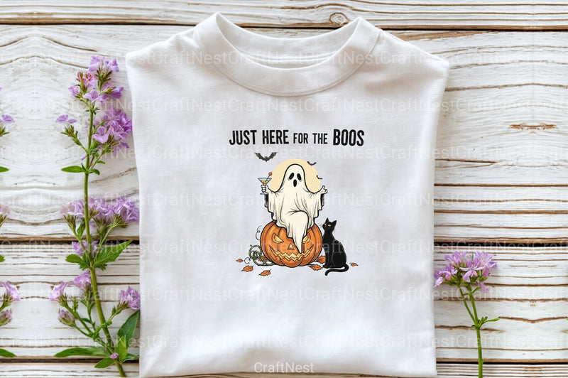 Halloween Ghost Clipart Bundle: Just Here For The Boos - CraftNest - Digital Crafting and Art