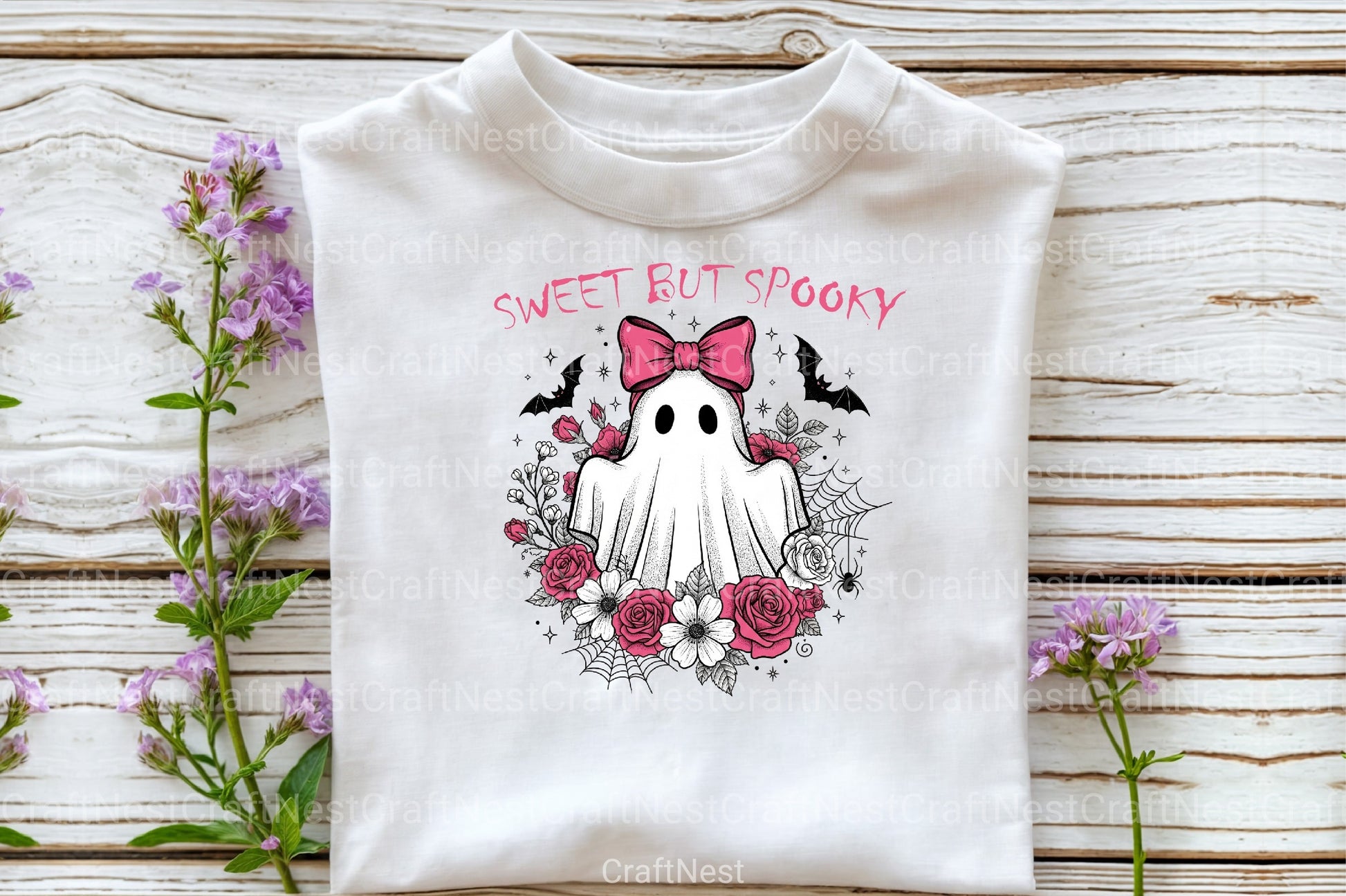 Vintage Ghost Boho Flowers Halloween Clipart Bundle - CraftNest - Digital Crafting and Art