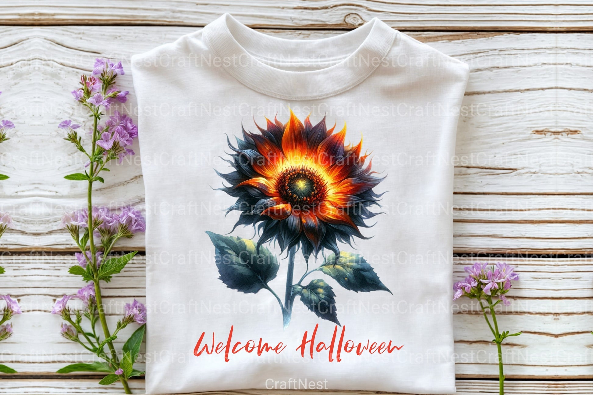 Welcome Halloween Sunflower Clipart Bundle - CraftNest - Digital Crafting and Art