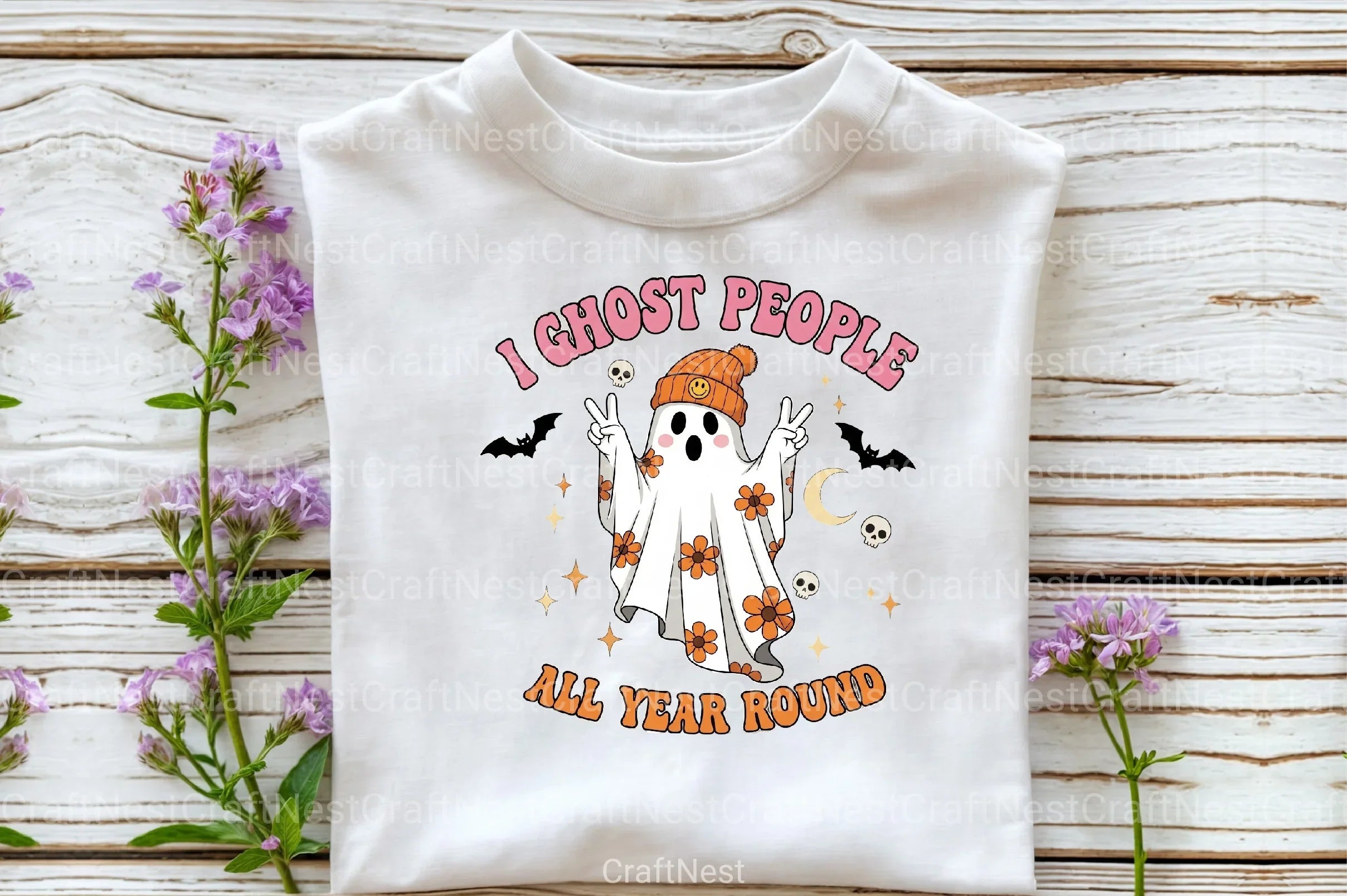 Retro Halloween Ghost Clipart Bundle 24 - CraftNest - Digital Crafting and Art
