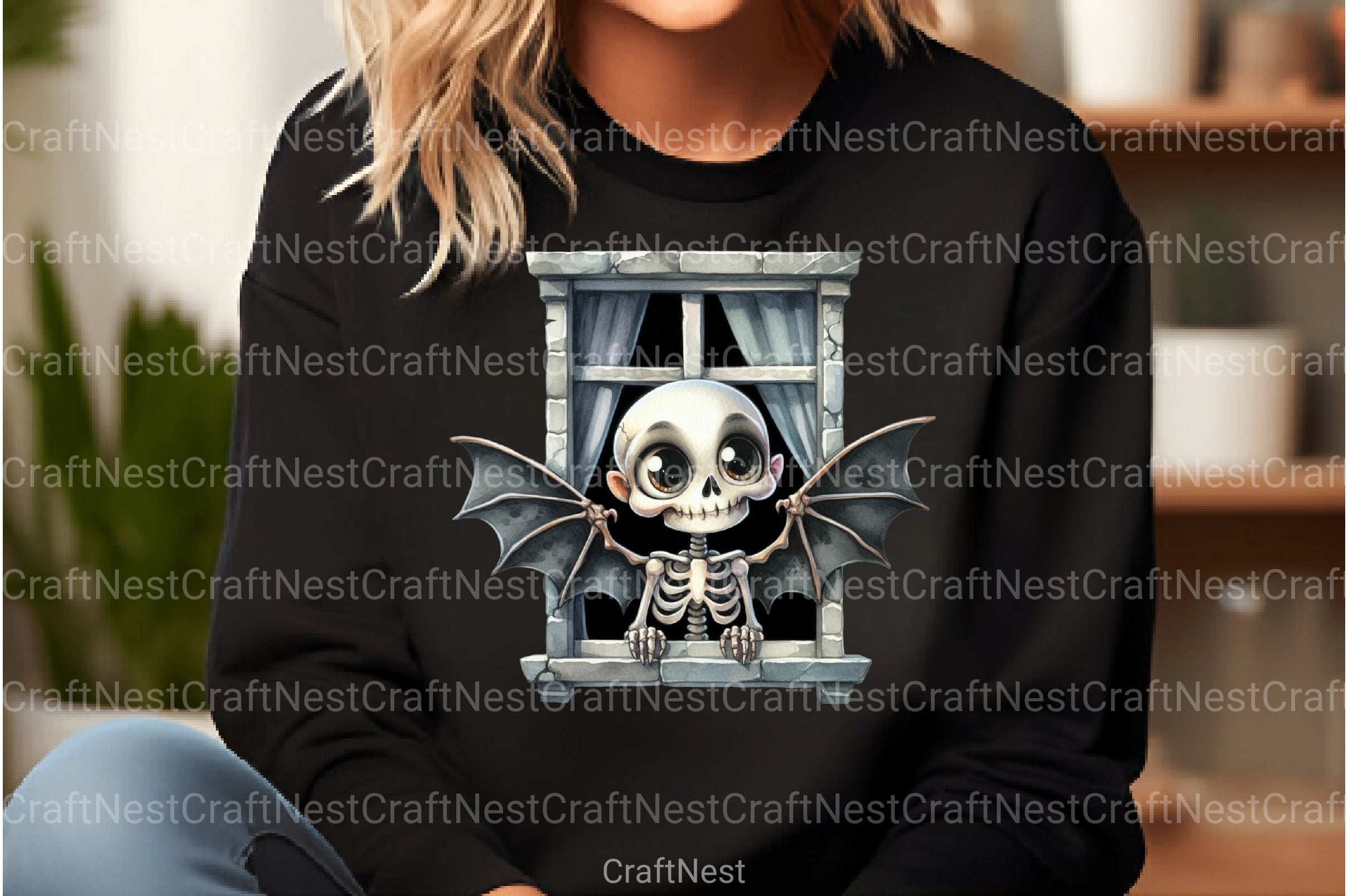 Funny Skeleton Peeking Clipart Bundle 5 - CraftNest - Digital Crafting and Art