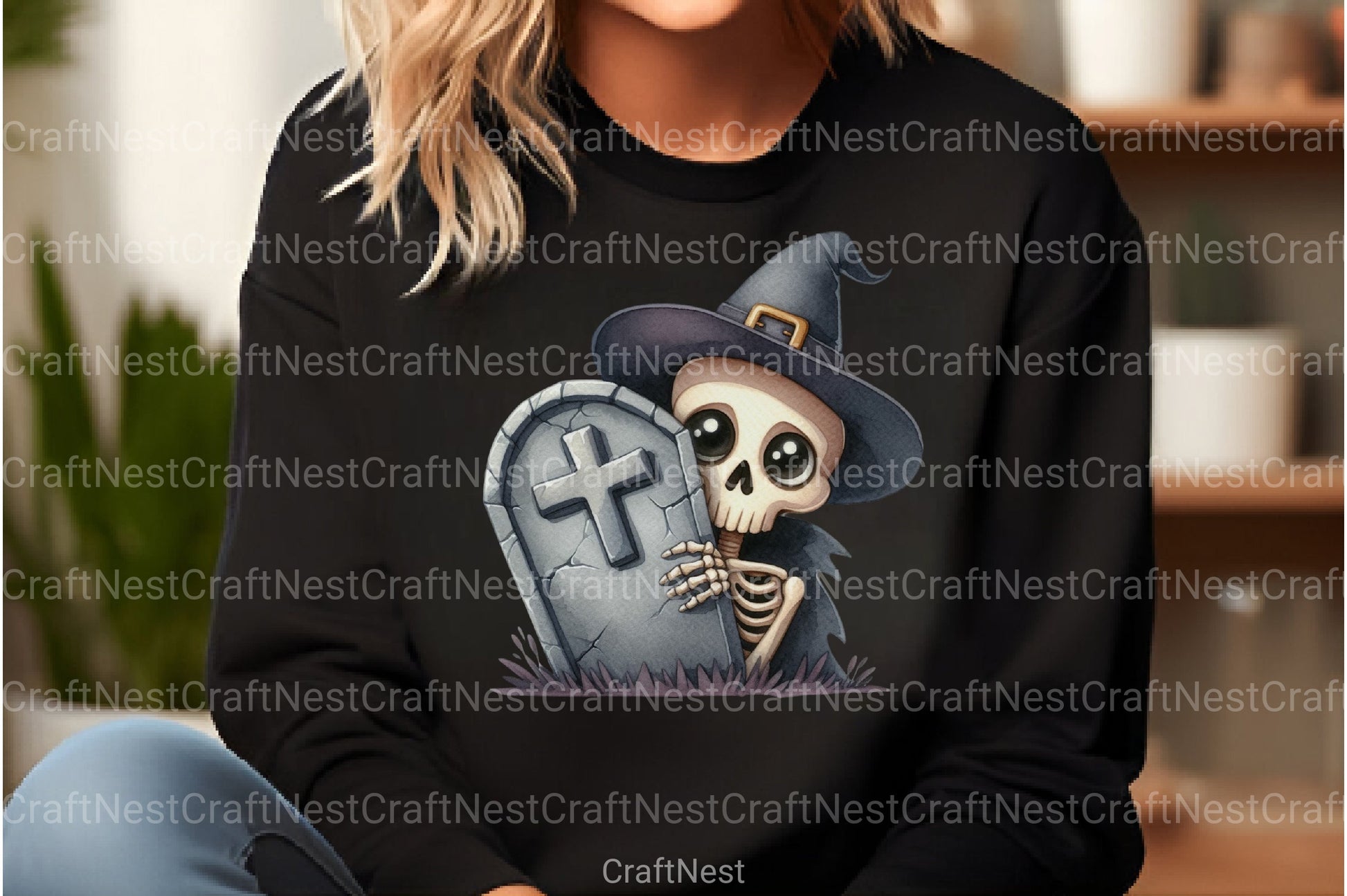 Funny Skeleton Peeking Clipart Bundle 13 - CraftNest - Digital Crafting and Art