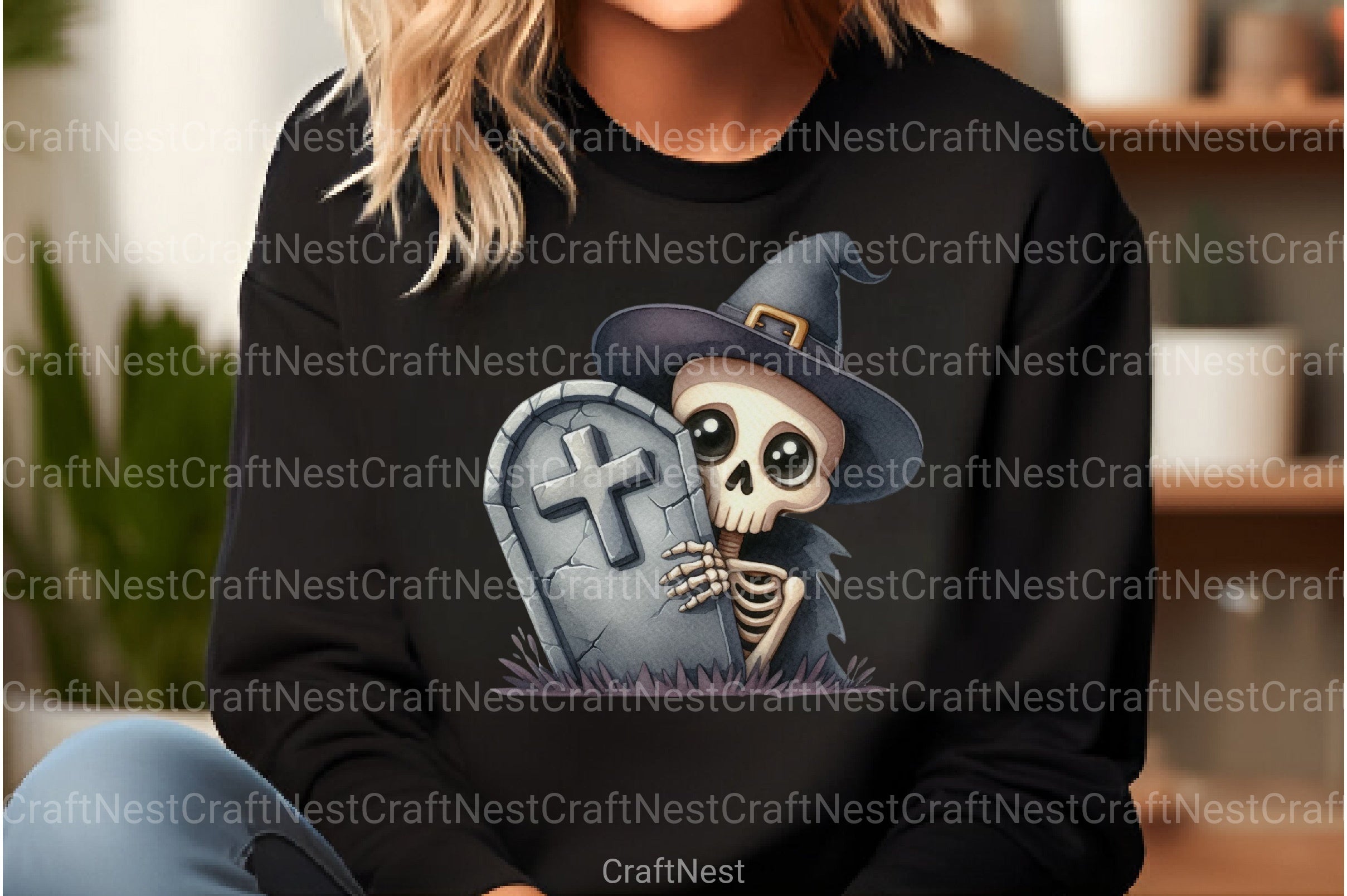 Funny Skeleton Peeking Clipart Bundle 13 - CraftNest - Digital Crafting and Art