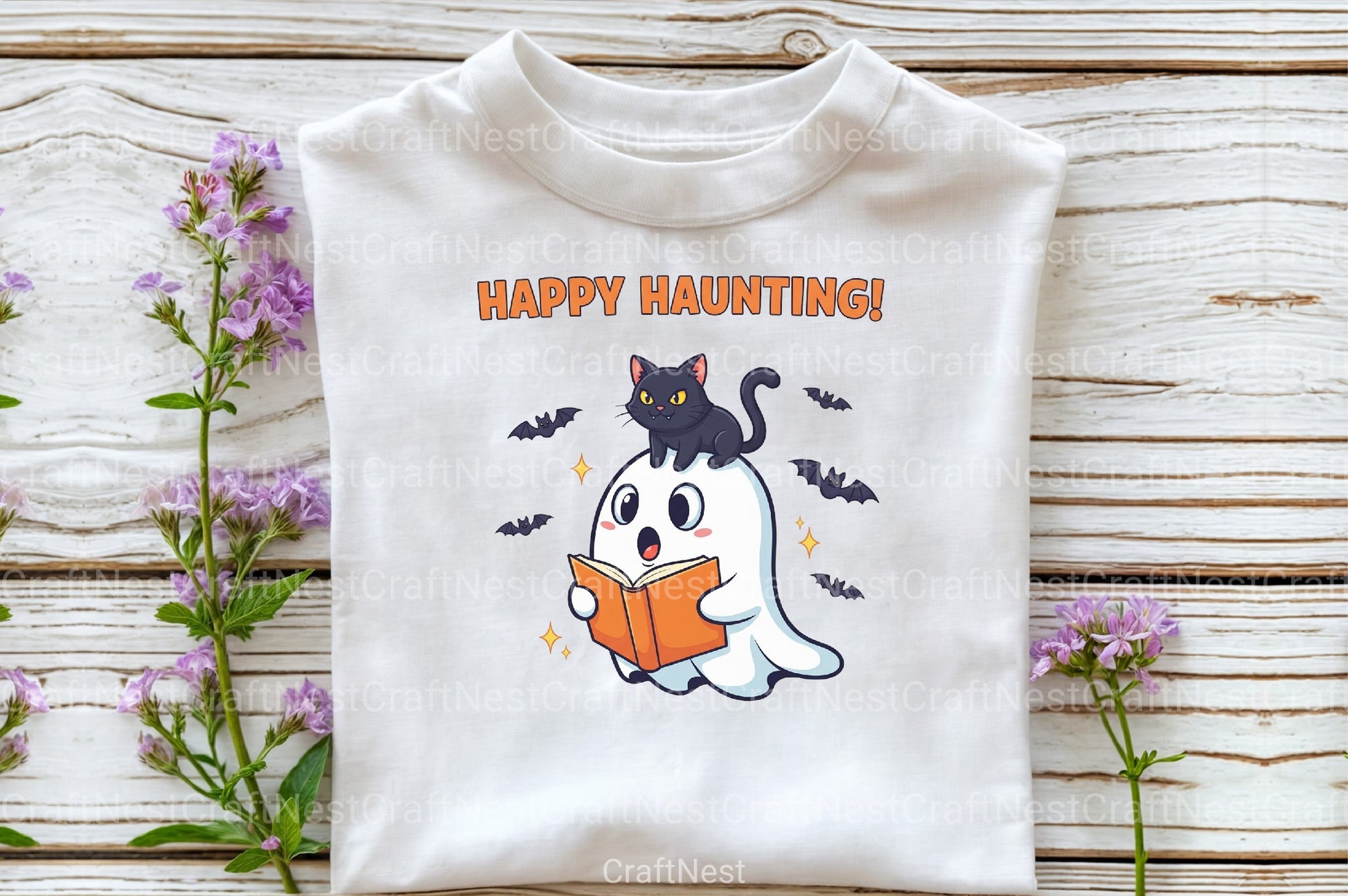 Cute Halloween Ghost Reading Book Clipart Bundle - CraftNest - Digital Crafting and Art