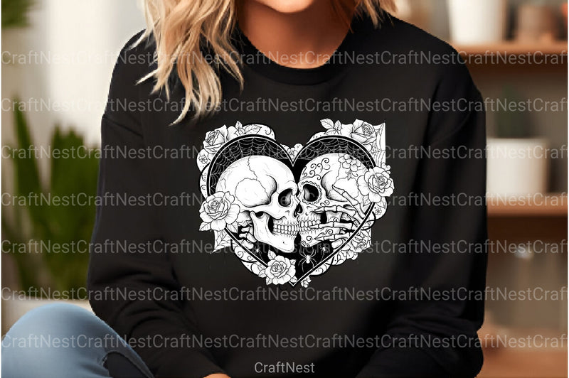 Love Skull Halloween Clipart Bundle - CraftNest - Digital Crafting and Art